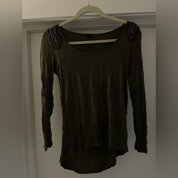 Jessica Simpson Forest Green Open low back Top size Small - Picture 3 of 11